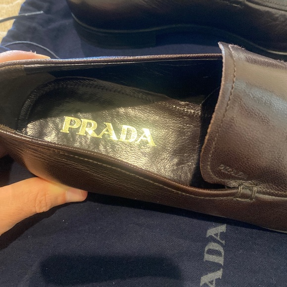 Mens Prada Loafers — Dark Brown SIZE 7. Narrow. main image 8